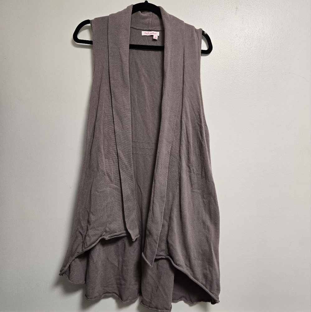 Womens Dark Grey 100% Cotton Knit Vest One Size